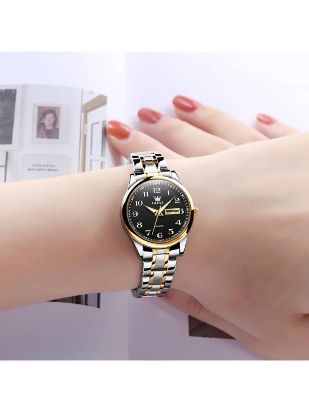 Women’s Black Silver Gold Stainless Steel Elegant 3ATM Waterproof Quartz Watch